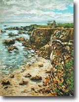 Plage et rochers sur la côte sauvage (Le Croisic)